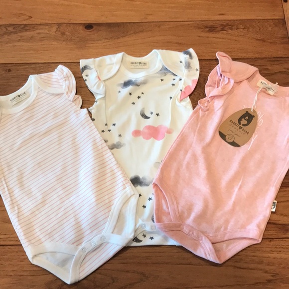 Rabbit Bear Other - Rabbit Bear Organic Girl Onesies. 3 Pack. NWT